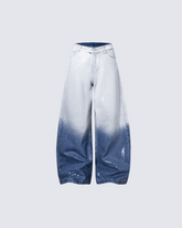 Gradient Sequin Wide-Leg Jeans