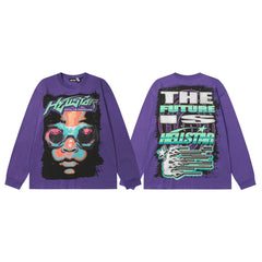Hellstar Heavyweight Vintage Long Sleeve Tee Purple