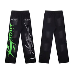 Hellstar Trendy Washed Long Pants Black