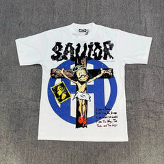 SAINT VANITY Hellstar Creative Style Cartoon Cross-Style T-Shirt