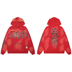 Hellstar Vintage Loose Hoodie Red