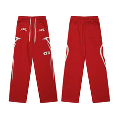 Hellstar Long Micro Flare Pants red