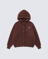 Unisex Drawstring Hooded Casual Knit Sweater