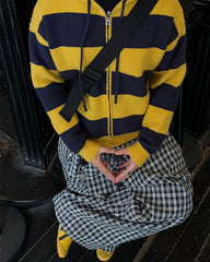 American Vintage Striped Hooded Sweater