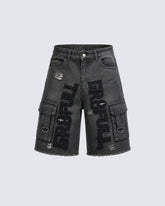 American-Style Distressed Hip-Hop High Street Pocket Shorts