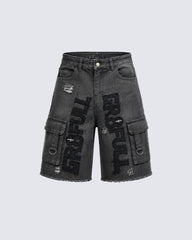 American-Style Distressed Hip-Hop High Street Pocket Shorts