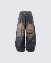 Distressed Wasteland Wide-Leg Bowie Jeans