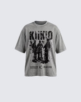 Vintage Washed KIIKIO Graphic Oversized T-Shirt
