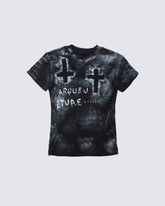 Distressed Gothic Cross Graphic Tee