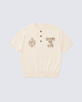 American Retro Cross Print Short-Sleeved Shirt