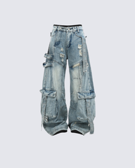 Rogue Ash Multi-Pocket Denim Cargo Pants