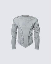 American Vintage Washed Distressed Moto Mecha Sweatshirt
