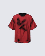 Spray Paint Distressed Layered Streetwear T-Shirt