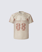 Simple Versatile Number Print Sheer Balloon Top