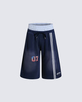 American Retro Sporty Layered Shorts New