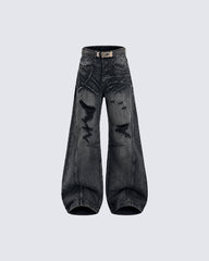 American Heavy-Duty High-Street Distressed Jeans