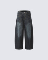 Patchwork Design Washed Denim Pants