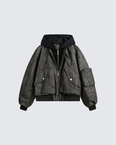 Black Layered Hooded Couple Jacket