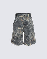 New Camo Utility Wide-Leg Shorts