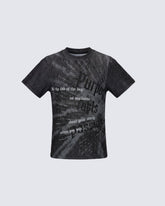 Y2K Light Asian Slim Graphic Stretch Tee New