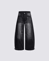 Deconstructed Cat-Whisker Curved Denim Pants