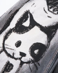 American High-Street Hand-Drawn Cat Print Scimitar Pants