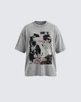 Vintage Washed Skull Graphic Oversized T-Shirt
