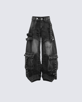 Rogue Ash Multi-Pocket Denim Cargo Pants