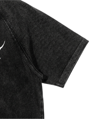 Gothic Distressed Washed Skull Print T-Shirt