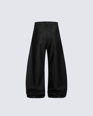 Dual-Layer Design Curved Blade Casual Pants
