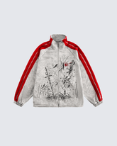 Graphic Print Contrast Stripe Zip Sportswear
