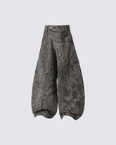New Vintage Printed Wide-Legged Jeans