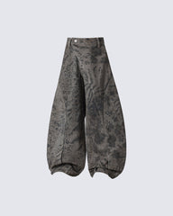 New Vintage Printed Wide-Legged Jeans