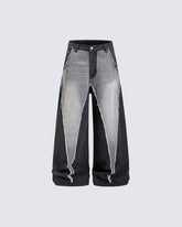 Vintage Washed Patchwork Denim Pants
