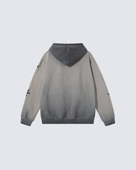 Autumn Winter Gradient Skeleton Print Hoodie