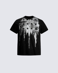 American Casual Retro Star Print T-Shirt