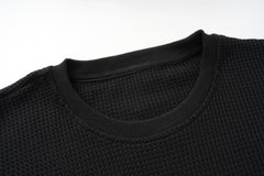 Omirad Waffle Knit Lips Graphic Long Sleeve Tee