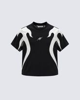 Abstract Flame Graphic Short Sleeve Top