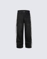 High Street Style Baggy Washed Denim Jeans