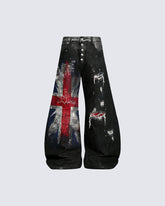 Distressed Hole High-Street Wide-Leg Pants