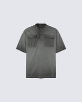 Utility Vintage Washed Double Pocket Henley Tee