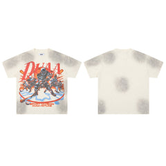 DUAA Ice Hockey Sport Division Vintage Cracked‑Print Graphic Tee