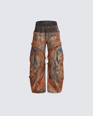 Wasteland Mud-Dyed Layered Wide-Leg Jeans