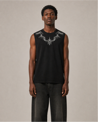Dark Gothic Thorn Graphic Sleeveless T-Shirt
