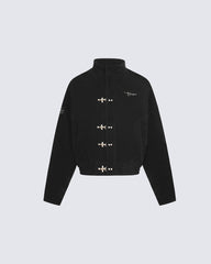 Retro Aviation Buckle Stand Collar Jacket