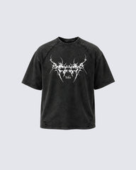 Distressed Graphic Print Oversized T-Shirt