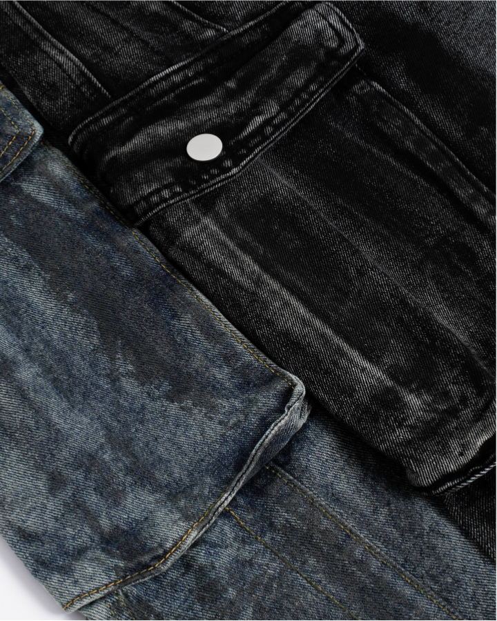 Distressed Workwear Denim Capri Pants