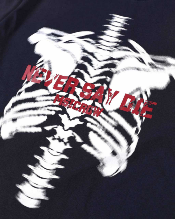 American Retro Bone Print Short-Sleeved T-Shirt