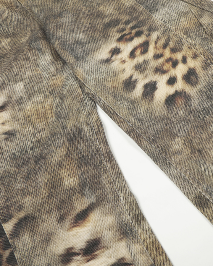 Retro Street Washed Leopard Balloon Jeans