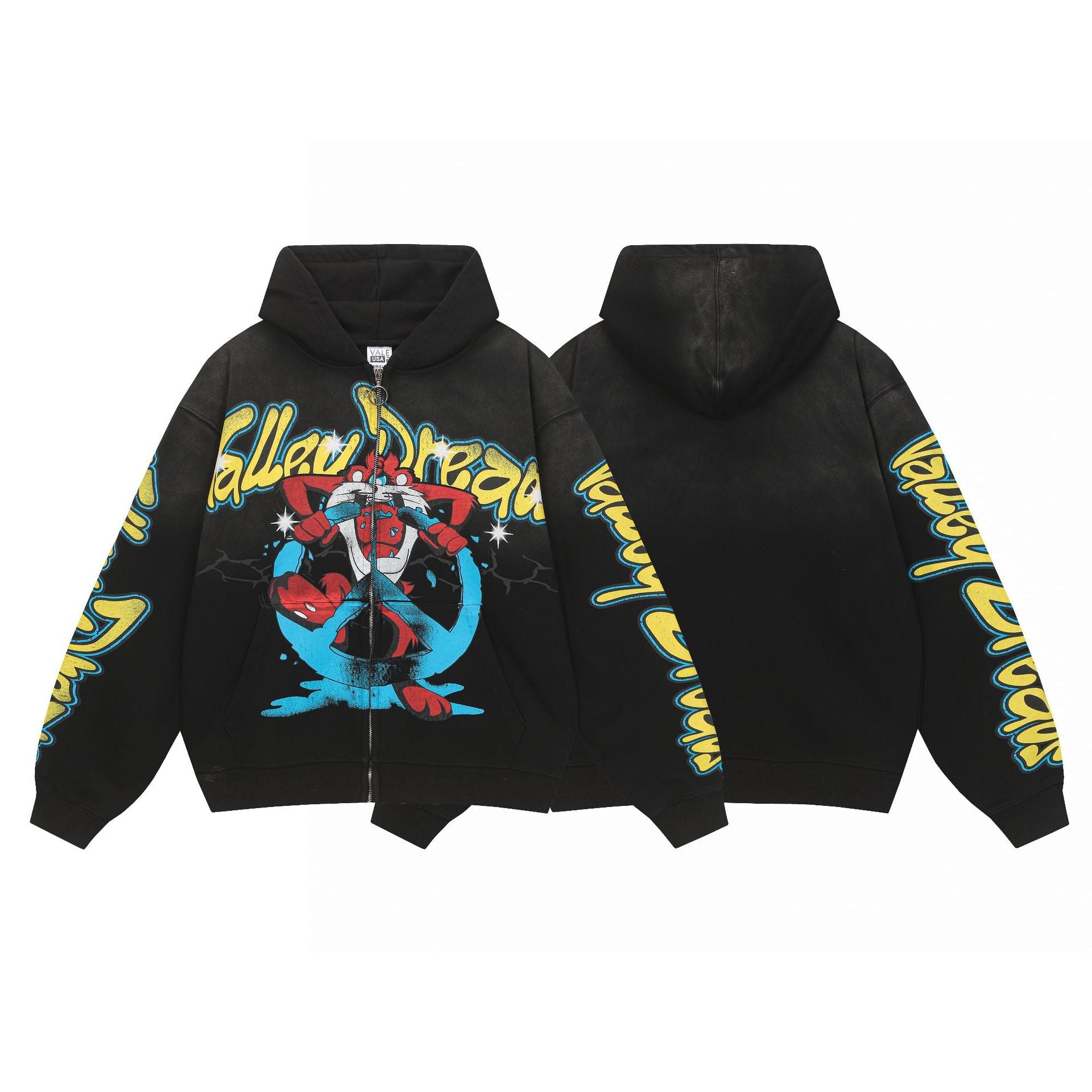 Vale Forever Rebel Rider Graphic Zip-Up Hoodie